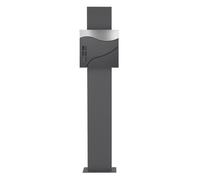Boîte aux Lettres sur Pied, Anthracite/Argent, 37x10,5x36,5 cm, Acier