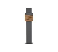 ECD Germany Boîte aux Lettres sur Pied, Anthracite/Aspect Bois, 37x37x11 cm, Acier