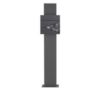 ECD Germany Boîte aux Lettres sur Pied, Anthracite/Aspect Marbre Noir, 37x37x11 cm, en Anthracite