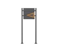 ECD-Germany Boîte aux Lettres sur Pieds, 37x36,5x11 cm, Anthracite/ Optique Bois, en