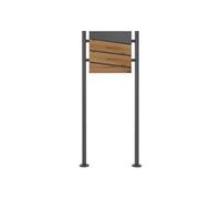ECD-Germany Boîte aux Lettres sur Pieds, 37x37x11 cm, Anthracite/ Design Bois, Acier,