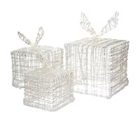 ECD Germany Boîtes Cadeaux LED - Blanc chaud (3 unités)