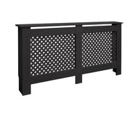 ECD Germany Cache-Radiateur Chauffage Moderne - 152x19x82cm - Noir Étagère en Bois MDF Housse Décorative Robuste Motif Nid d'abeille Murale Meuble de Rangement Design Traditionnel pour Salon Chambre
