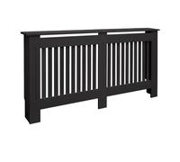 ECD Germany Cache-Radiateur Chauffage Moderne - 152x19x82cm - Noir Étagère en Bois MDF Housse Décorative Robuste Maison de Campagne Murale Meuble de Rangement Design Traditionnel pour Salon Chambre