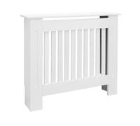 ECD Germany Cache-Radiateur Chauffage Moderne - 78x19x82cm - Blanc Étagère en Bois MDF Housse Décorative Robuste Style Maison de Campagne Murale Meuble de Rangement Design Traditionnel Salon Chambre