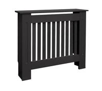 ECD Germany Cache-Radiateur Chauffage Moderne - 78x19x82cm - Noir Étagère en Bois MDF Housse Décorative Robuste Maison de Campagne Murale Meuble de Rangement Design Traditionnel pour Salon Chambre