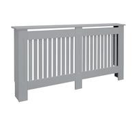 ECD Germany Cache-Radiateur Chauffage Rustique 152x19x82cm Gris Étagère en Bois MDF Housse Décorative Robuste Style Maison de Campagne Murale Meuble de Rangement Design Traditionnel pour Salon Chambre