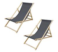 Ecd germany chaise longue bois de pin - anthracite