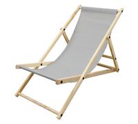 Ecd germany Chaise longue en bois - Gris clair