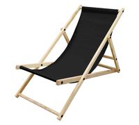 Ecd germany Chaise longue pliante - Noir