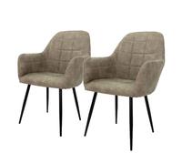 ECD Germany Chaises de Salle à Manger - Gris Beige