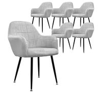 ECD Germany Chaises de Salle à Manger - Gris Velours
