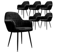 ECD Germany Chaises de Salle à Manger Noires
