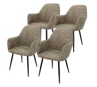 ecd germany Chaises - Set de 4 - Gris Beige