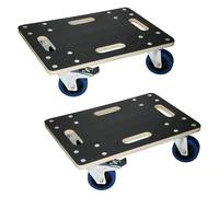 ECD Germany Lot de 2 Chariots à roulettes avec 2 à Frein, 35x50cm, jusqu'à 800 kg, Plaque de Sérigraphie, Roues en Caoutchouc Pivotantes, Transport de Meubles, Aide au Transport, Chariot Déménagement