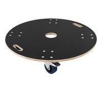 ECD Germany Chariot de Transport Rond Ø77cm x14,5 cm avec Plaque Sérigraphiée, Charge Anthracite