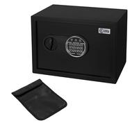 ECD Germany Coffre-Fort 16L 35x25x25 cm, en Acier, Fixation Mural, avec Lumière à Capteur, Clavier Numérique, Code PIN et aisse Électronique pour Bijoux/Argent, Porte-Documents Ignifuge inclus