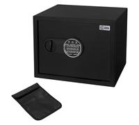 ECD Germany Coffre-Fort 27L 38x30x29,5cm, en Acier, Fixation Mural, avec Lumière à Capteur, Clavier Numérique, Code PIN et aisse Électronique pour Bijoux/Argent, Porte-Documents Ignifuge inclus