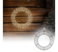 ECD Germany Couronne Lumineuse LED, Ø 38 cm, Décoration de Noël Suspendue | Anneau Lumineux en Métal avec Guirlande 480 LED Blanc Chaud, 8 Modes d'Éclairage, Minuterie, Intérieur et Extérieur, IP44