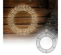 ECD Germany Couronne Lumineuse LED, Ø 50 cm, Décoration de Noël Suspendue | Anneau Lumineux en Métal avec Guirlande 720 LED Blanc Chaud, 8 Modes d'Éclairage, Minuterie, Intérieur et Extérieur, IP44