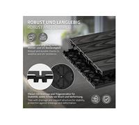 ECD Germany Dalles de Terrasse WPC 30 x 30 cm/55 pièces = 5 m², Anthracite, Aspect Bois,