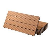 ECD Germany Dalles Terrasse Clipsables WPC 60x30 cm/24 pièces=4m² Marron Clair Strié Marron clair G