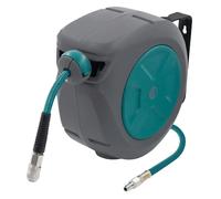 ECD Germany Enrouleur de Tuyau à Air Comprimé Automatique 10m + 1m avec Arrêt Intégré, Raccord 1/4 Pouces, Connexion Rapide, Support à Fixation Mural, Pression 15 bar, Pivotant à 180°, Diamètre 12 mm