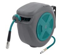 ECD Germany Enrouleur de Tuyau à Air Comprimé Automatique 15m + 1,5m avec Arrêt Intégré, Raccord 1/4 Pouces, Connexion Rapide, Support à Fixation Mural, Pression 15 bar, Pivotant 180°, Diamètre 12 mm