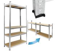 Ecd germany Étagère de rangement métal - Argent