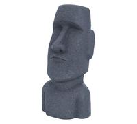 ECD Germany Figurine Moai Tête de Rapa NUI 53,5 cm de Haut, Gris, en Polyrésine Résistant aux Intempéries, Statue Décorative Île de Pâques Ornement de Jardin Sculpture pour Intérieur et Extérieur