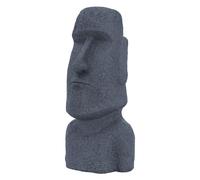 ECD Germany Figurine Moai Tête de Rapa Nui 78cm de Haut, Gris, en Polyrésine Résistant aux Intempéries, Statue Décorative Île de Pâques Ornement de Jardin Sculpture Décoration pour Intérieur/Extérieur