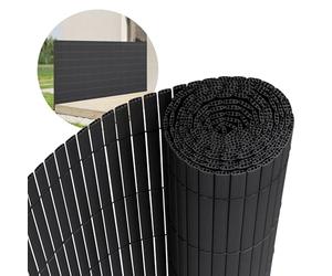 ECD Germany Filet de Protection Visuelle en PVC 120x600cm (2x3m), Anthracite, Brise-Vue Triple Renforcement, Pare-Vent, Canisse Opaque Résistant aux UV, Natte Cache-Clôture pour Jardin Balcon Terrasse