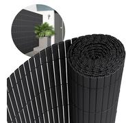 ECD Germany Filet de Protection Visuelle PVC 140x500 cm, Anthracite, Brise-Vue Triple Renforcement, Pare-Vent, Canisse Opaque Étanche/Résistant aux UV, Natte Cache-Clôture pour Jardin Balcon Terrasse