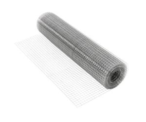 ECD Germany Grillage pour Clôtures 25x25 mm 1mx10m Epaisseur Fil 1,05 mm Maille Galvanisé Électrosoudé pour Clôtures d'Animaux Jardin Rouleau Filet de Volière Résistant aux Intempéries Soudé à 4 Coins