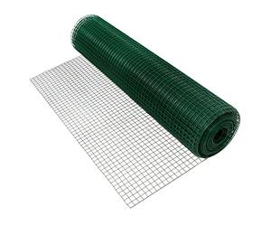 ECD Germany Grillage Pour Volière Maille 1 Mx10 M Mailles 19X19 Mm Épaisseur Du Fil 1,05 Mm Grillage En Acier Galvanisé Vert Soudé À 4 Coins Clôture Jardin Lapin Résistant Aux Intempéries
