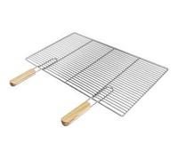 ECD Germany Grille de Barbecue 67x40 cm en Acier Inoxydable, Accessoire de BBQ Double Argent