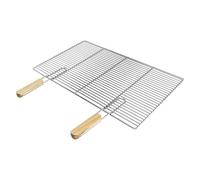 ECD Germany Grille de Barbecue en Acier Inoxydable, 67 x 40 cm, avec Poignées Amovibles, Rectangulaire, Robuste & Inoxydable, Résistant aux Intempéries, Accessoires pour Cheminées de Barbecue
