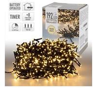 ECD Germany Guirlande Lumineuse avec 192 LED Cluster, 1,4 m, Blanc Chaud, Avec Piles,