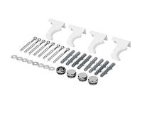 ECD Germany Kit de Fixation pour Radiateur de Salle de Bains - Blanc - Kit de Montage, Support de Suspension pour Corps de Chauffe, Radiateurs Design