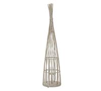 ECD Germany Lanterne en Bambou 150 cm, Photophore Naturel avec Guirlande Lumineuse LED, Poignée et Insert en Verre, Style Boho pour Jardin Salon, Porte-Bougie Tressé Décoratif Extérieur ou Intérieur