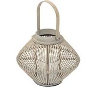 ECD Germany Lanterne en Bambou 42 cm, Photophore Naturel avec Poignée et Insert en Verre, Natur