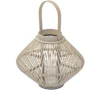 ECD Germany Lanterne en Bambou 44 cm, Photophore Naturel avec Poignée et Insert en Verre, Natur