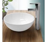 ECD Germany lavabo céramique - Ø 32 x 13,5 cm - Blanc