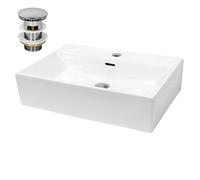 ECD Germany Lavabo Céramique Blanc 605 x 365 mm