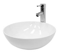 Lavabo en Céramique Blanc Ø 400x147 mm avec Garniture de Vidage 1 1/4"