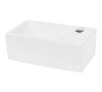 ECD Germany Lavabo mini rectangulaire – céramique 350×205×125 mm blanc – sans kit de vidange
