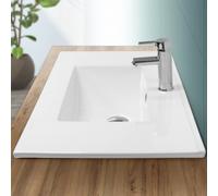 ECD Germany - Vasque encastrable 810x465x175 mm céramique Blanc, trop-plein et trou pour robinet