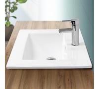 ECD Germany Lavabo encastré - Blanc céramique 610x465x175 mm