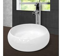 ECD Germany Lavabo Rond Ø 400 mm - Céramique Blanc