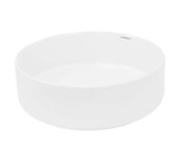 ECD Germany Lavabo Salle de Bain - Ø 355 x 120 mm - en Céramique - Ronde - Blanc - Lave-Mains Évier - Lavabo Vasque à Poser sur Meuble - Design Moderne - sans Kit de Vidange